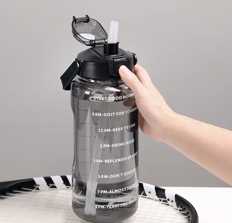 Set Of 3 Large Capacity Water Bottle, Portable Large Bottle With Straw,Transparent Refillable Leakproof Water Bottle Set Of 3 Large Capacity Water Bottle, Portable Large Bottle With Straw,Transparent Refillable Leakproof Water Bottle